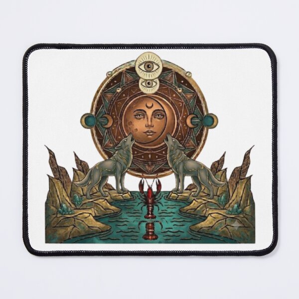Item preview, The Moon Tarot - Wolf, Cancer & All-Seeing Eye Alchemical Graphic designed and sold by Northern Glow Art.