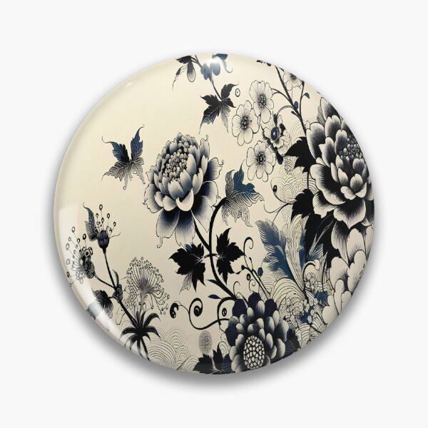 Item preview, Midnight Peony: Elegant Japanese-Style Ink Floral Art designed and sold by LiveLearnCreate.