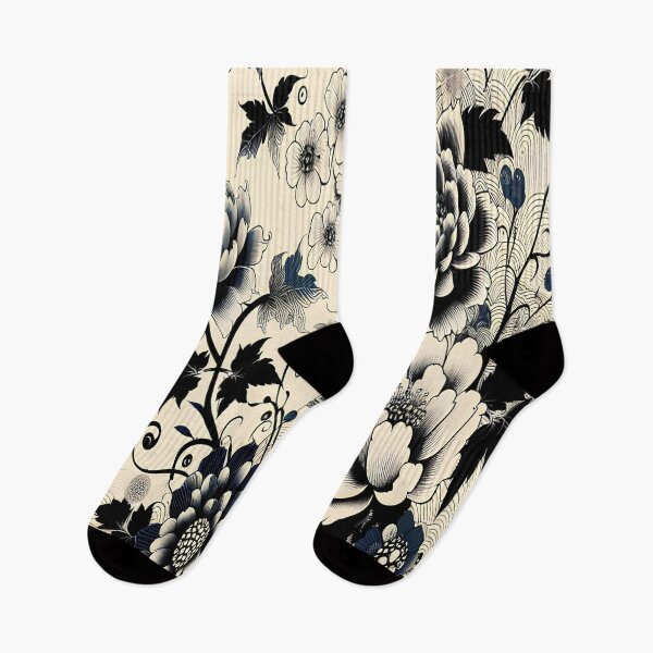 Item preview, Midnight Peony: Elegant Japanese-Style Ink Floral Art designed and sold by LiveLearnCreate.