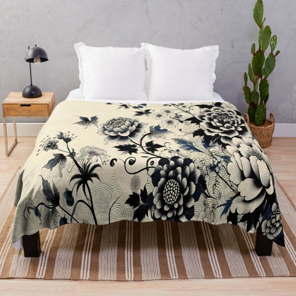 Item preview, Midnight Peony: Elegant Japanese-Style Ink Floral Art designed and sold by LiveLearnCreate.