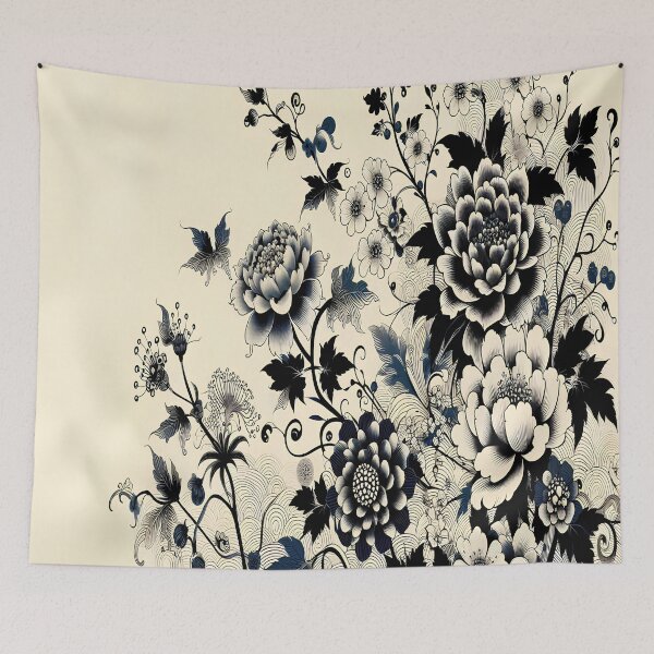 Item preview, Midnight Peony: Elegant Japanese-Style Ink Floral Art designed and sold by LiveLearnCreate.