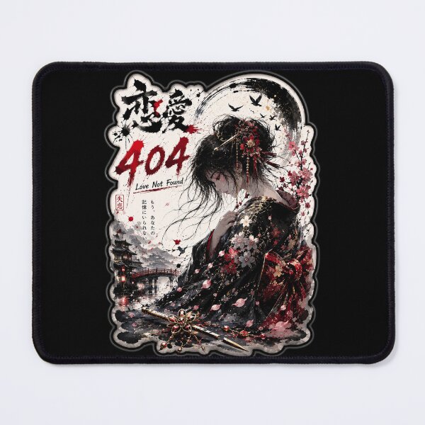 Item preview, Love Not Found Error 404 Japanese Kanji Art (恋愛 404) - Dark Melancholy Sakura Design designed and sold by Japan-kanji-ya.