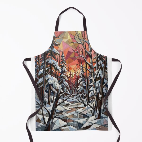 Item preview, GEOMETRIC WINTER FOREST CUBIST SUNSET SNOW AND TREES designed and sold by Curiosiart.