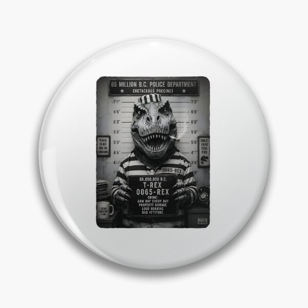 Item preview, Funny T-Rex Mugshot Police Lineup Poster | Dinosaur Prisoner Parody Sticker Art designed and sold by PreeCha Art & Co..
