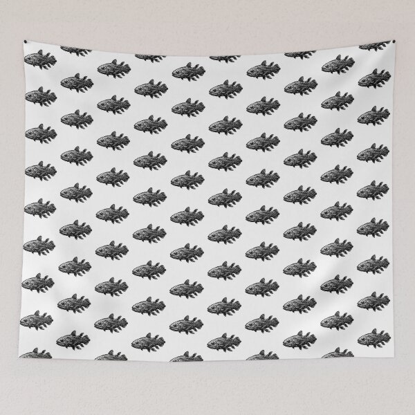 Item preview, Vintage Woodcut Coelacanth Illustration designed and sold by DuckOddity.