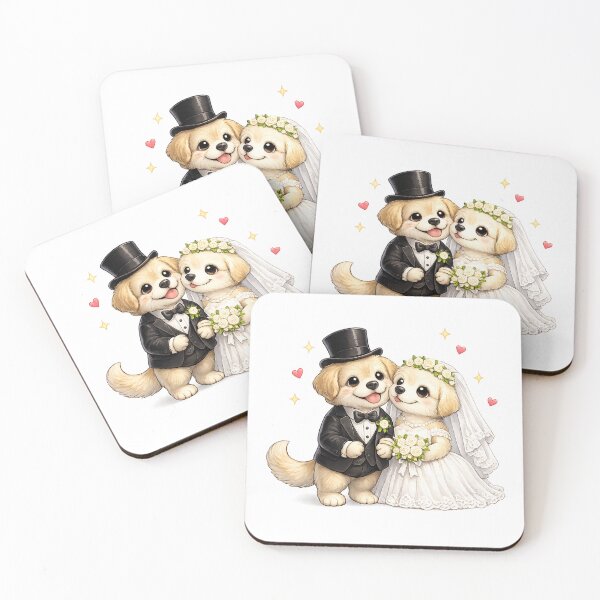 Item preview, Cute Dog Bride and Groom Wedding designed and sold by QuiteOrbit.