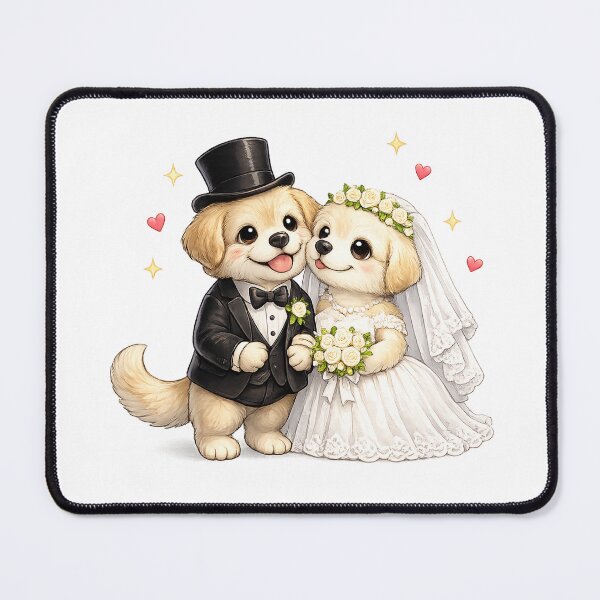 Item preview, Cute Dog Bride and Groom Wedding designed and sold by QuiteOrbit.