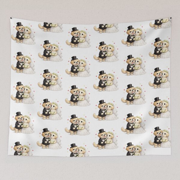 Item preview, Cute Dog Bride and Groom Wedding designed and sold by QuiteOrbit.