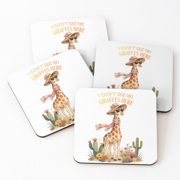 Item preview, Funny GIRAFFE Wearing Sunglasses, Scarf and a hat with the quote, “I Don’t See No Giraffes Here." designed and sold by MKTreasures.