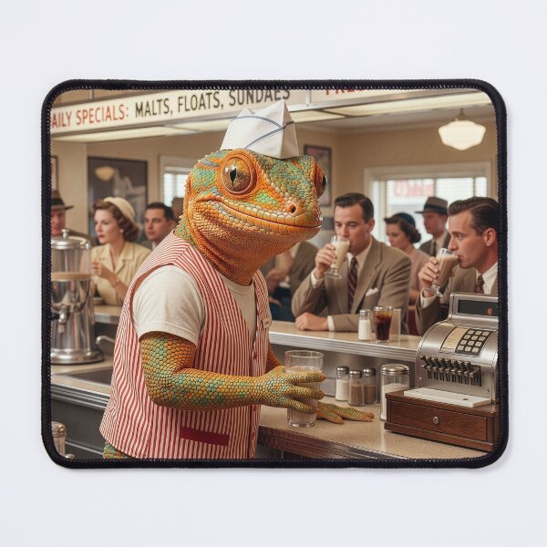 Item preview, Soda Jerk Gecko Serves Up a Chocolate Malt designed and sold by Tridentulus.