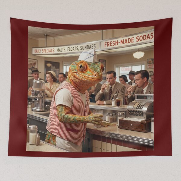 Item preview, Soda Jerk Gecko Serves Up a Chocolate Malt   designed and sold by Tridentulus.