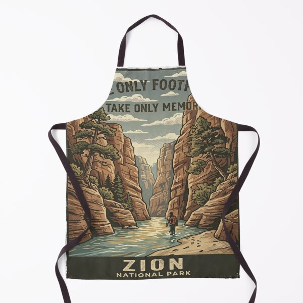 Item preview, Leave Only Footprints Zion National Park — Take Only Memories Conservation Poster Art designed and sold by MālamaThreads.