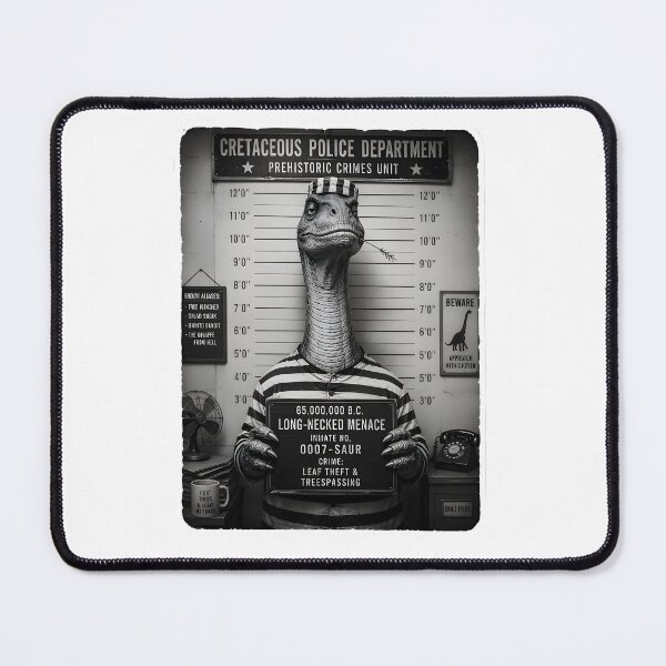 Item preview, Long Necked Dinosaur Mugshot Prisoner Parody designed and sold by PreeCha Art & Co..
