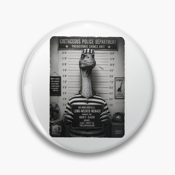 Item preview, Long Necked Dinosaur Mugshot Prisoner Parody designed and sold by PreeCha Art & Co..