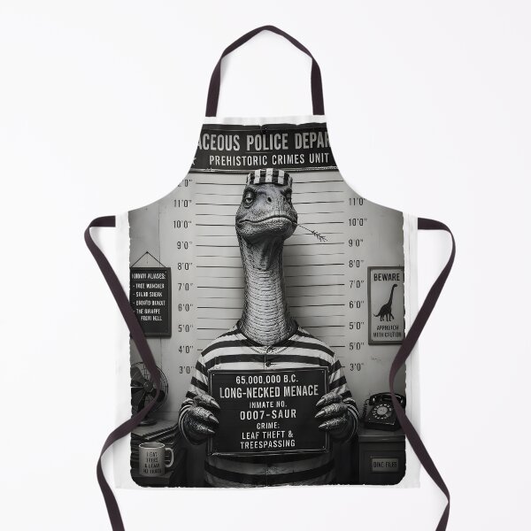 Item preview, Long Necked Dinosaur Mugshot Prisoner Parody designed and sold by PreeCha Art & Co..
