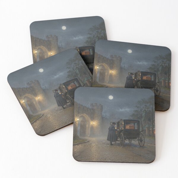 Item preview, Victorian Funeral Carriage - Gothic Night Art designed and sold by CuteLilGhosts.