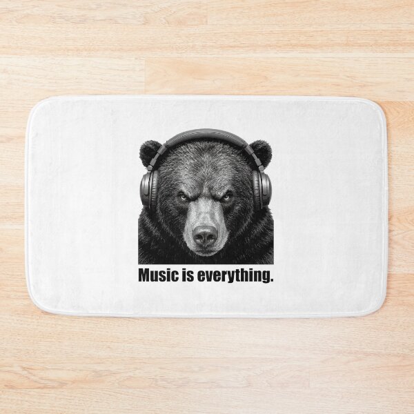 Item preview, Music is Everything — Headphone Bear Graphic Tee designed and sold by medicalkinoko.