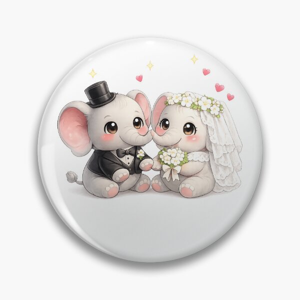 Item preview, elephant bride and groom designed and sold by QuiteOrbit.