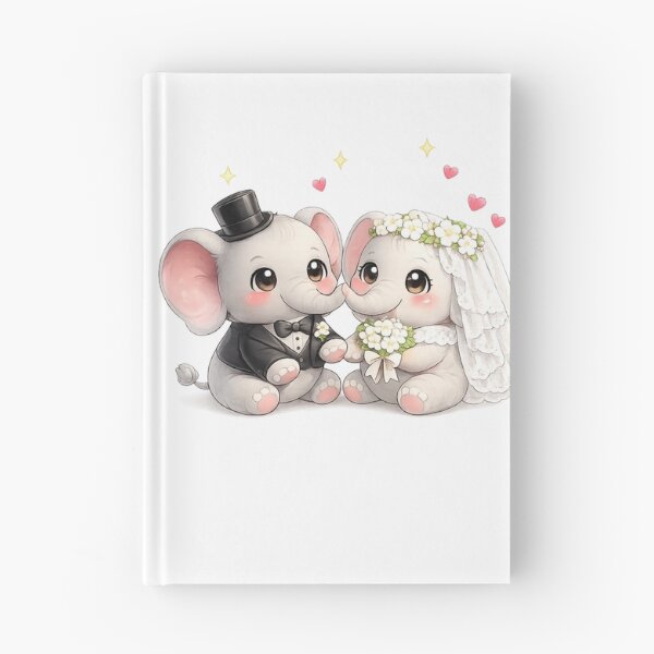 Item preview, elephant bride and groom designed and sold by QuiteOrbit.