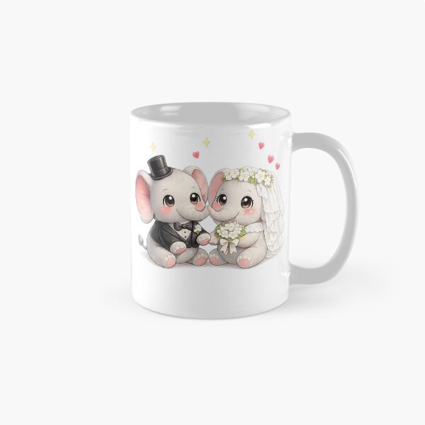 Item preview, elephant bride and groom designed and sold by QuiteOrbit.