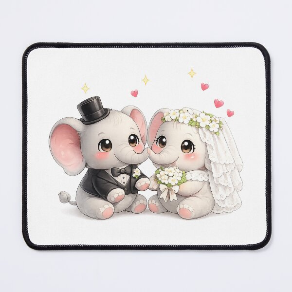 Item preview, elephant bride and groom designed and sold by QuiteOrbit.