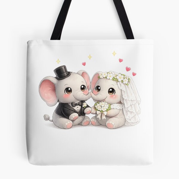 Item preview, elephant bride and groom designed and sold by QuiteOrbit.