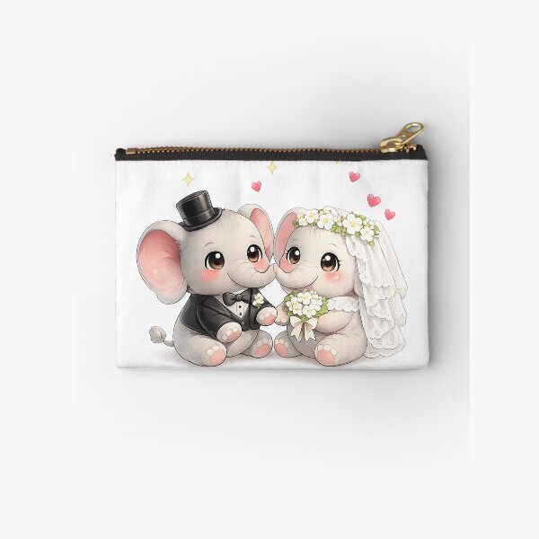 Item preview, elephant bride and groom designed and sold by QuiteOrbit.