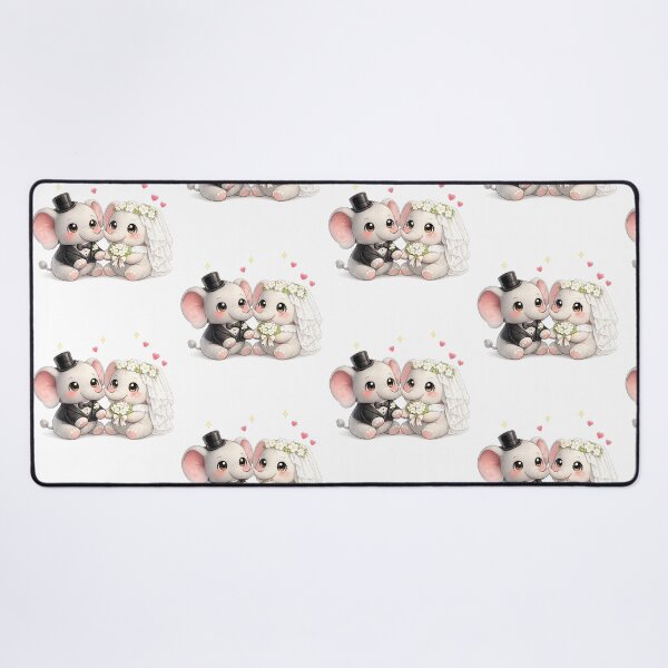 Item preview, elephant bride and groom designed and sold by QuiteOrbit.