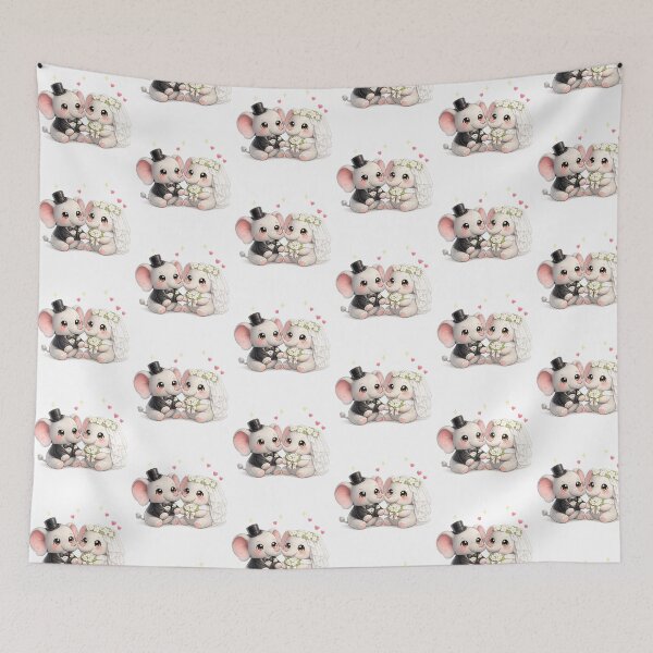 Item preview, elephant bride and groom designed and sold by QuiteOrbit.