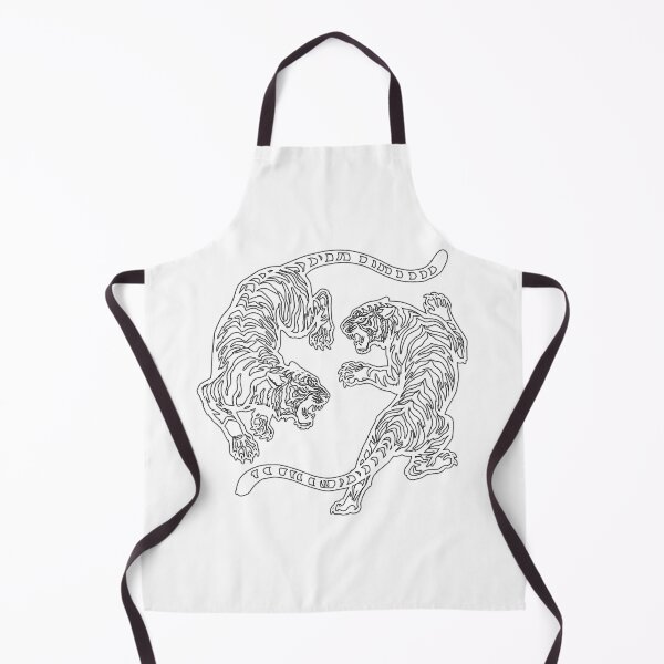 Item preview, Japanese Fighting Tigers  Vintage Tattoo Art  Retro Tiger, white designed and sold by ramwebroom.
