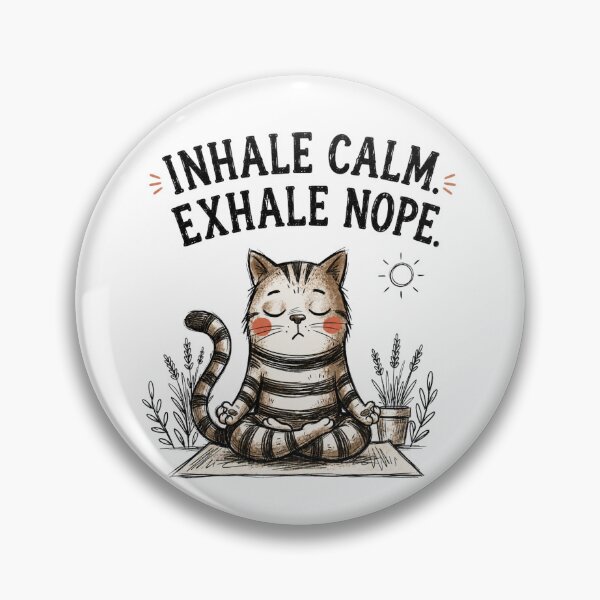 Item preview, Inhale Calm, Exhale Nope – Funny Meditating Cat Yoga Design designed and sold by AnyGil.