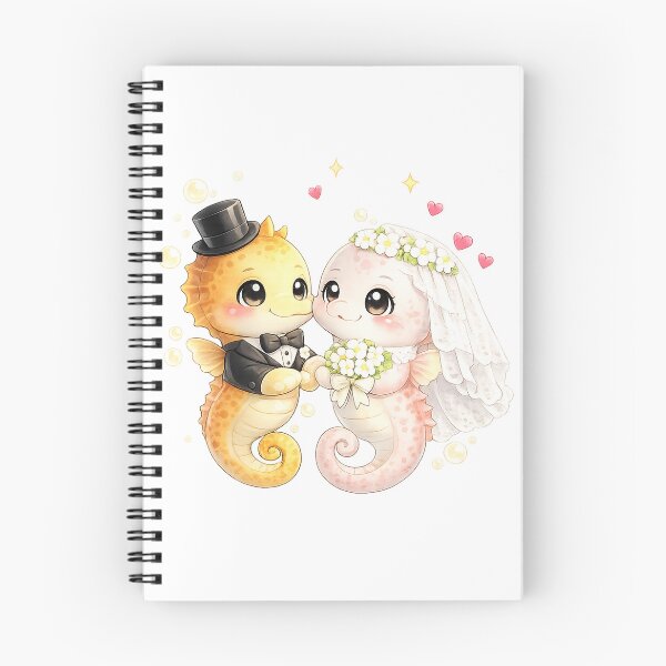 Item preview, Cute seahorse Bride and Groom Wedding designed and sold by QuiteOrbit.