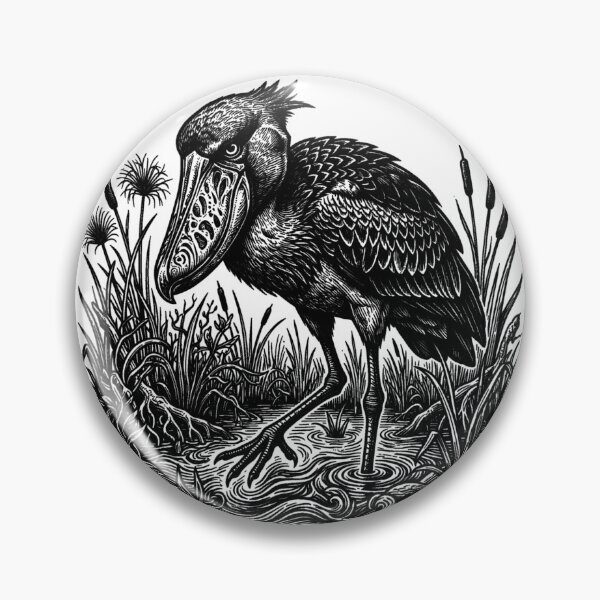 Item preview, Vintage Woodcut Shoebill Stork Illustration designed and sold by DuckOddity.