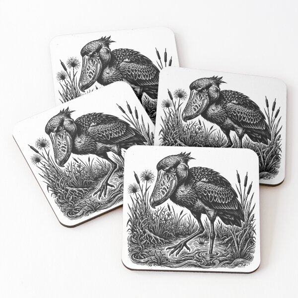 Item preview, Vintage Woodcut Shoebill Stork Illustration designed and sold by DuckOddity.