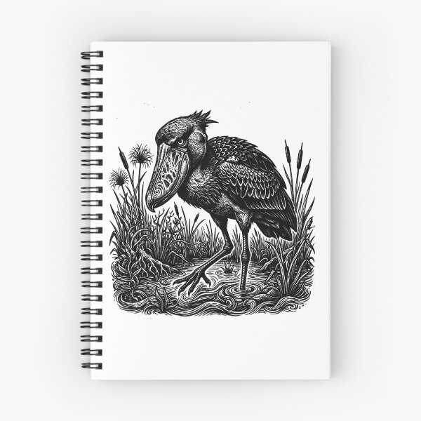 Item preview, Vintage Woodcut Shoebill Stork Illustration designed and sold by DuckOddity.