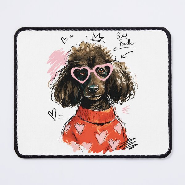 Item preview, Stay Poodle Dog with Heart Sunglasses & Cozy Sweater – Hand-Drawn Art designed and sold by RamyGallery.