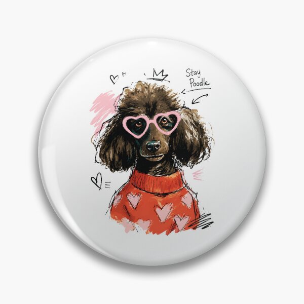 Item preview, Stay Poodle Dog with Heart Sunglasses & Cozy Sweater – Hand-Drawn Art designed and sold by RamyGallery.