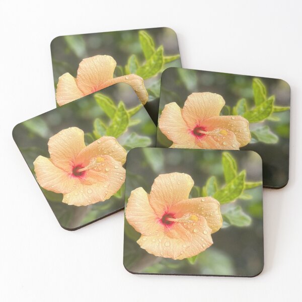 Item preview, Orange Hibiscus with Raindrops Tropical Flower Photography designed and sold by Be Captured by Brittany Emma.