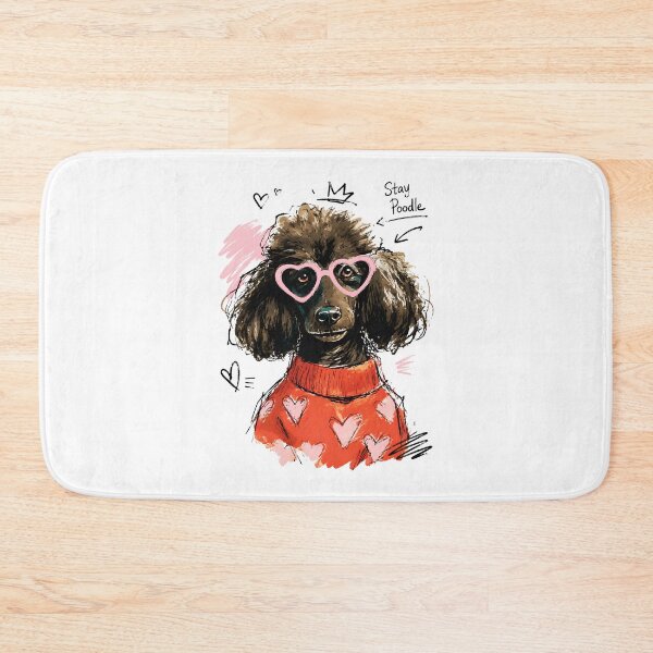 Item preview, Stay Poodle Dog with Heart Sunglasses & Cozy Sweater – Hand-Drawn Art designed and sold by RamyGallery.