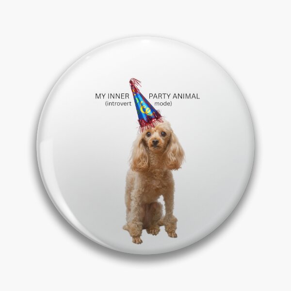 Item preview, My Inner Party Animal Introvert Mode Funny Poodle Print designed and sold by chaos-and-curls.