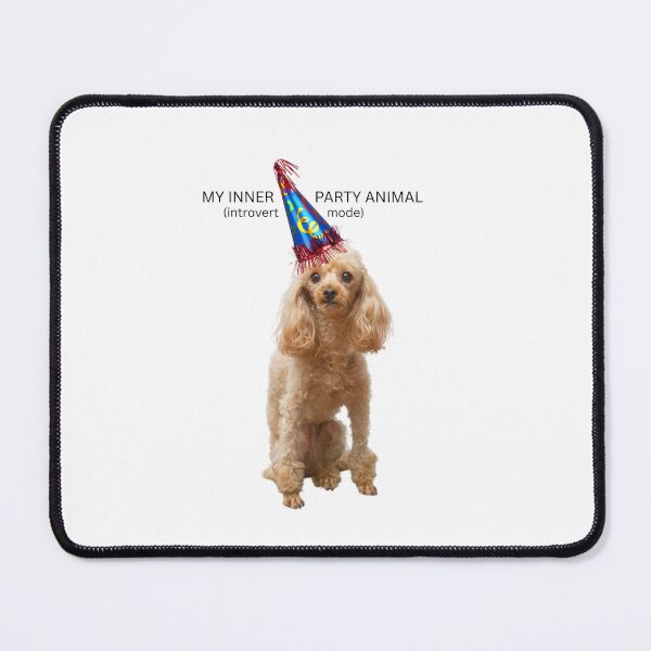 Item preview, My Inner Party Animal Introvert Mode Funny Poodle Print designed and sold by chaos-and-curls.