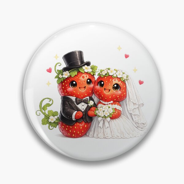 Item preview, Cute strawberry Bride and Groom Wedding designed and sold by QuiteOrbit.