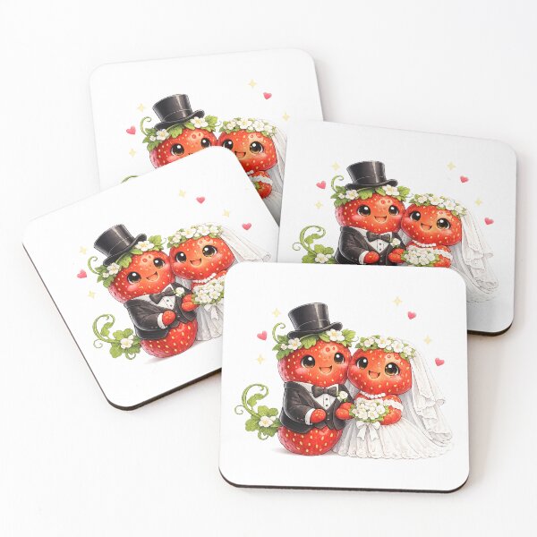 Item preview, Cute strawberry Bride and Groom Wedding designed and sold by QuiteOrbit.