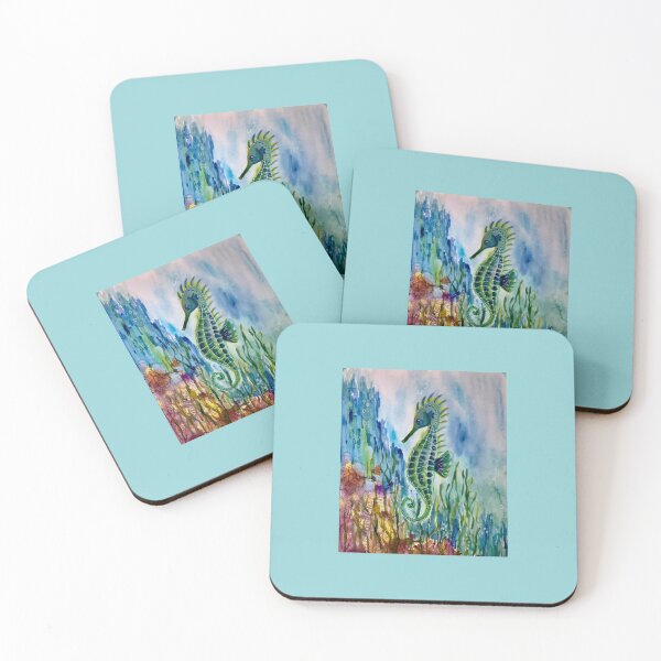 Item preview,  Painting Of  A Cute Seahorse Among The Sea Grasses  designed and sold by Kimberly Sells Studio.