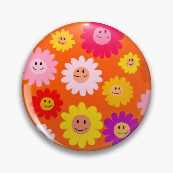 Item preview, 1960's Orange and Yellow Smiley Face Flowers Pattern  designed and sold by DEC02.