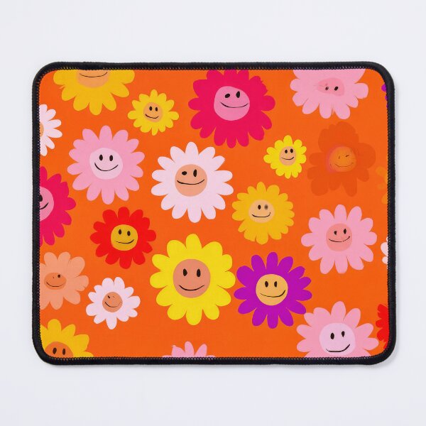 Item preview, 1960's Orange and Yellow Smiley Face Flowers Pattern designed and sold by DEC02.