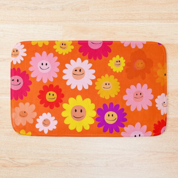 Item preview, 1960's Orange and Yellow Smiley Face Flowers Pattern  designed and sold by DEC02.