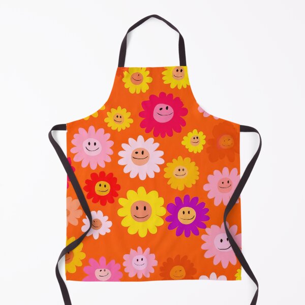 Item preview, 1960's Orange and Yellow Smiley Face Flowers Pattern designed and sold by DEC02.