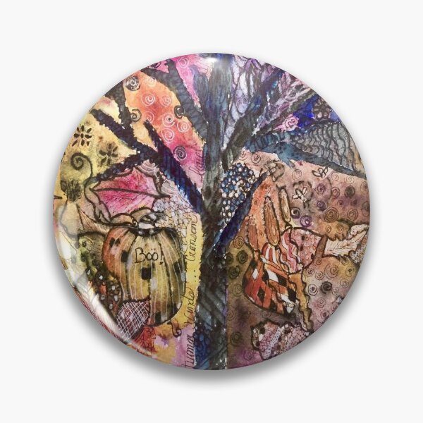 Item preview, Mixed Media Halloween With Spider Web And Tree With A Colorful Background  designed and sold by Kimberly Sells Studio.