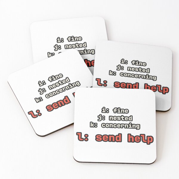 Item preview, Loop Variables i Fine j Nested k Concerning l Send Help designed and sold by LGTM Supply.